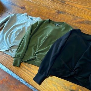 Set of 3 Cynthia Rowley Twist Front Sweatshirts